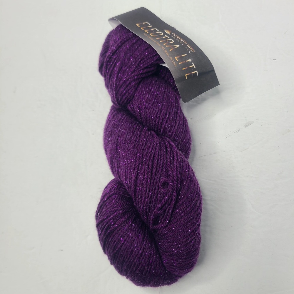 Plymouth Yarn Violet Color Merino Wool Nylon Lurex 100g 425yds